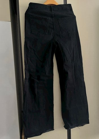 Siyah Keten Midi Kadın Pantolon - Görsel 5