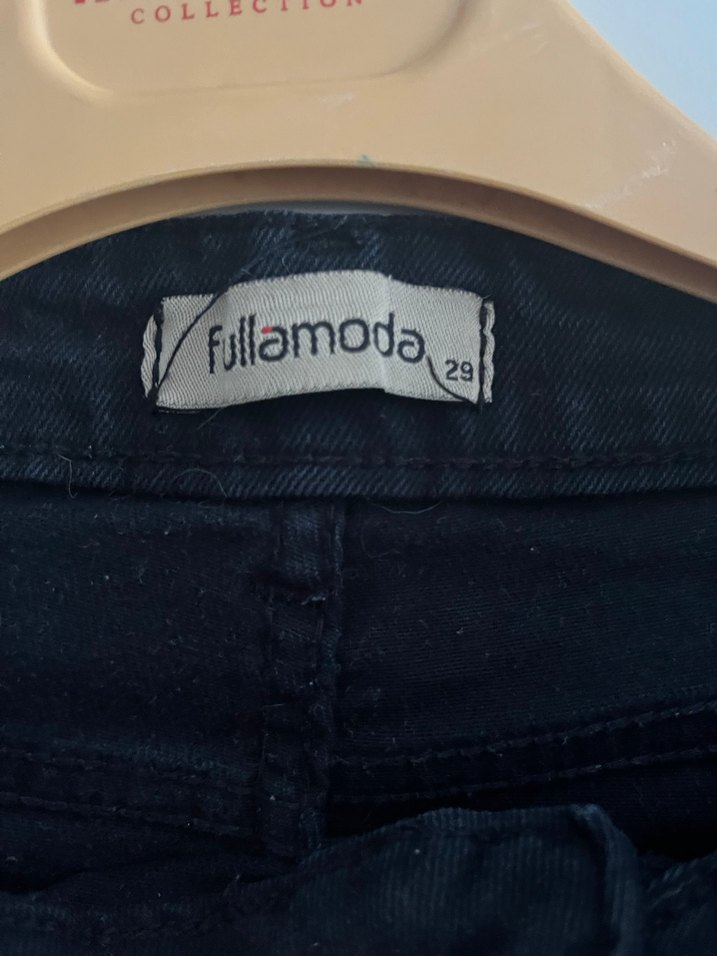 Siyah Keten Midi Kadın Pantolon - Görsel 4