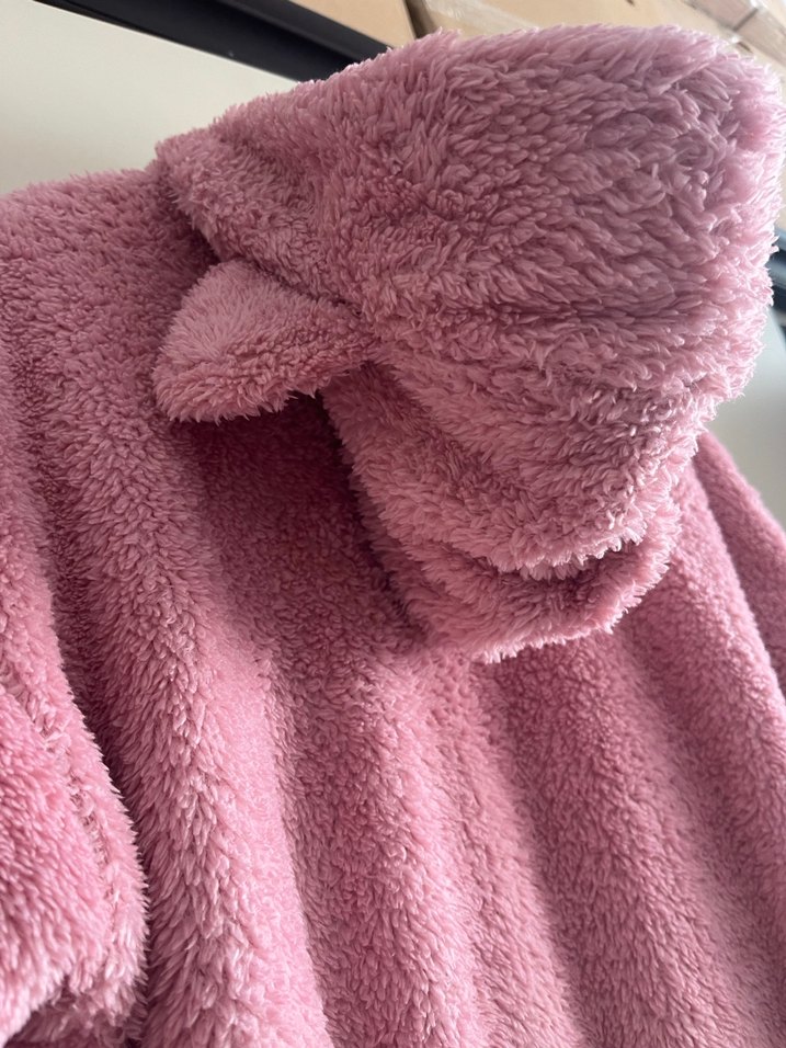 Pembe Peluş Kız Sweatshirt - Görsel 4