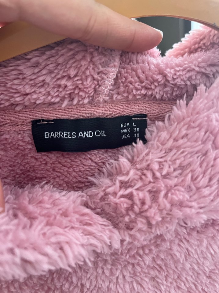 Pembe Peluş Kız Sweatshirt - Görsel 5