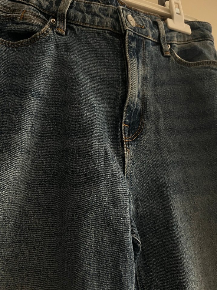 Gevşek Kesim, Tokalı Mavi Kadın Kot Pantolon - Görsel 2