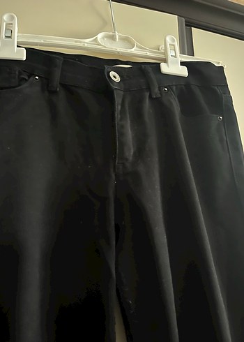 Siyah Midi Kadın Denim Pantolon - Görsel 2