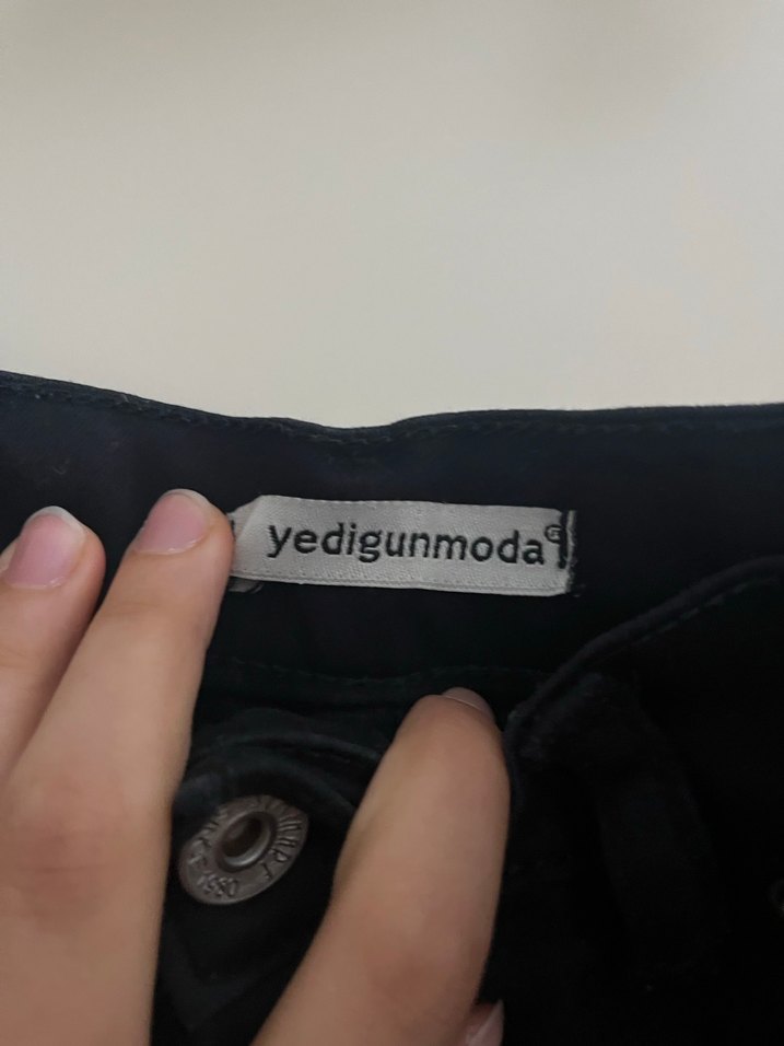 Siyah Midi Kadın Denim Pantolon - Görsel 3