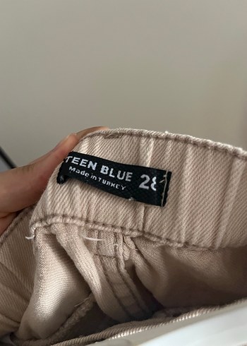 Bej Midi Keten Rahat Kesim Kadın Pantolon - Görsel 4