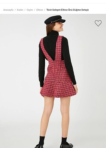 Tüvit Salopet askılı mini elbise - Görsel 5