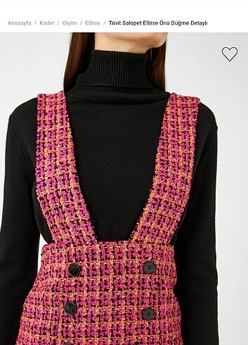 Tüvit Salopet askılı mini elbise - Görsel 6