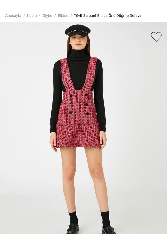 Tüvit Salopet askılı mini elbise - Görsel 4