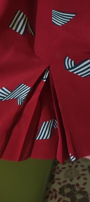 Vintage bordo etekli takim - Görsel 5