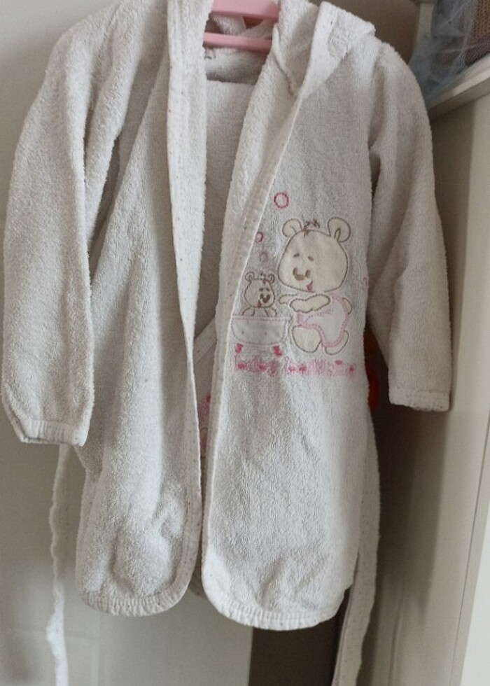 Kız bebek 2 parça bornoz - Görsel 4