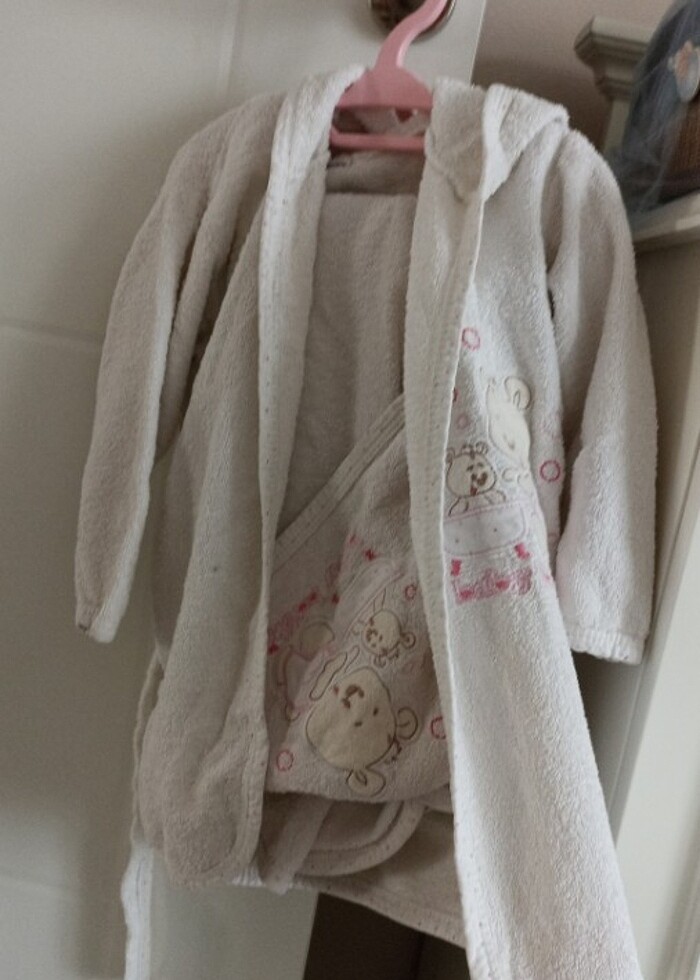 Kız bebek 2 parça bornoz - Görsel 5