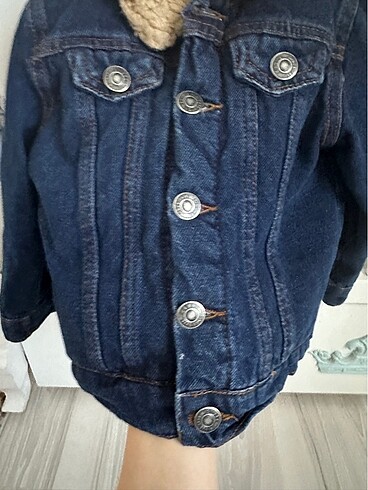 Erkek bebek içi yünlü kot ceket - Görsel 2