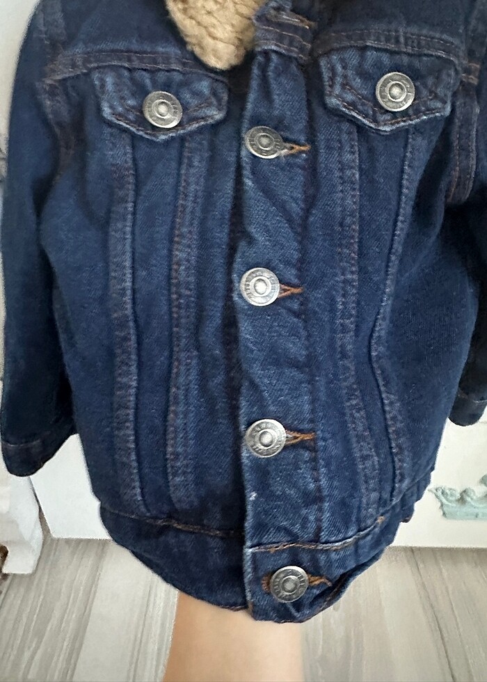 Erkek bebek içi yünlü kot ceket - Görsel 2