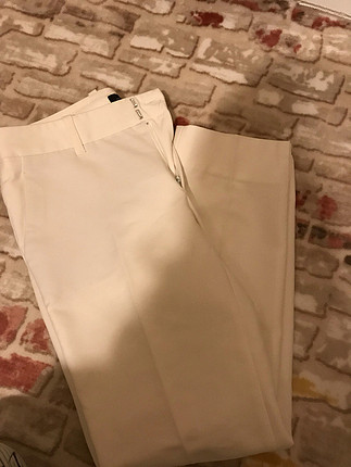 Zara Krem rengi kumaş pantolon 
