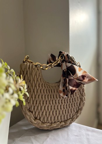 Bohem Zincir Detaylı Yılan Desenli Kadın Çanta - Görsel 3