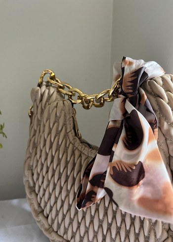 Bohem Zincir Detaylı Yılan Desenli Kadın Çanta - Görsel 2