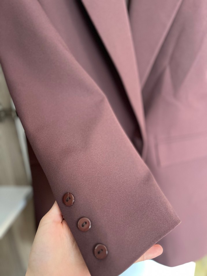 Bej Kadın Midi Blazer Ceket - Görsel 4