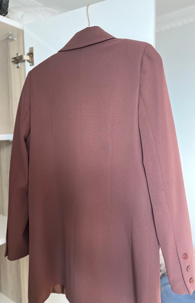 Bej Kadın Midi Blazer Ceket - Görsel 5