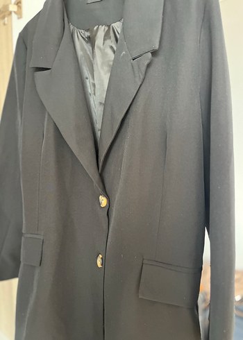 Düğmeli Siyah Kadın Blazer Ceket - Görsel 2