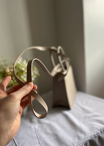 Bej Deri Minimalist Kadın Çanta - Görsel 5