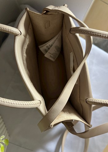 Bej Deri Minimalist Kadın Çanta - Görsel 4