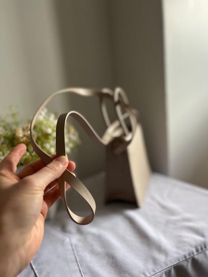 Bej Deri Minimalist Kadın Çanta - Görsel 5