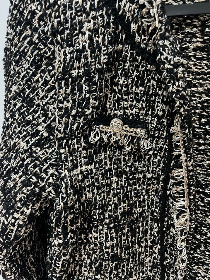 Kadın Siyah Gri Örgü Kısa Ceket - Görsel 4