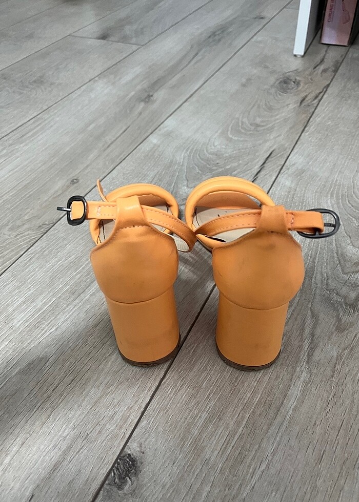 Somon renk elle sandalet - Görsel 3