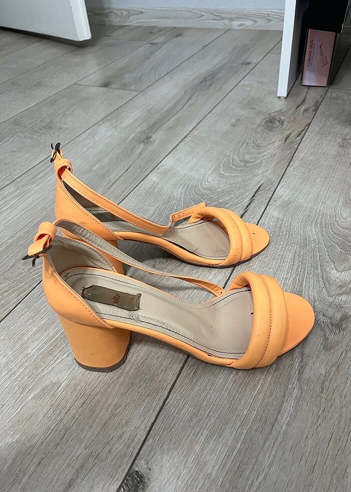 Somon renk elle sandalet - Görsel 2