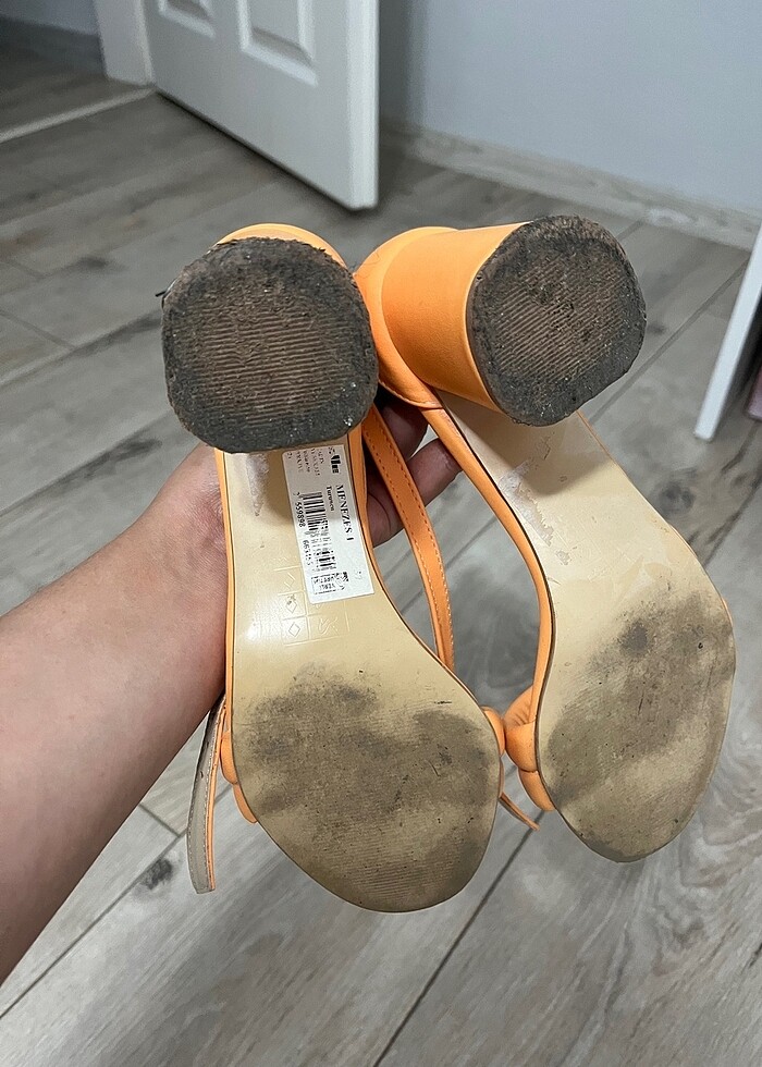 Somon renk elle sandalet - Görsel 5