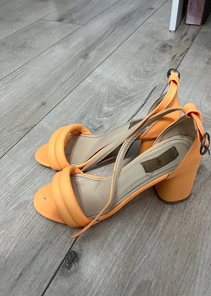 Somon renk elle sandalet - Görsel 4