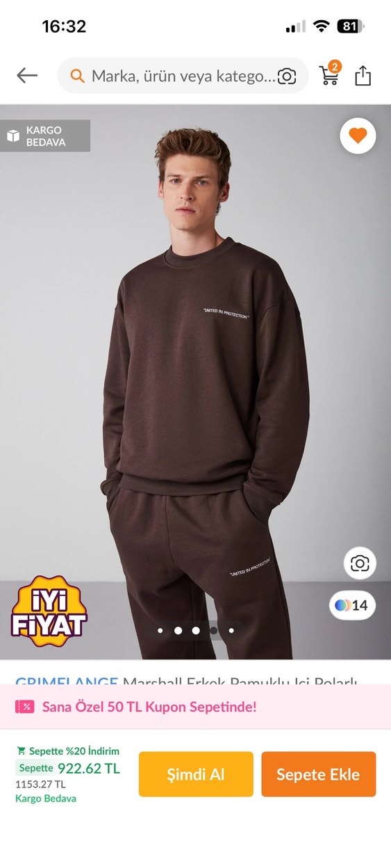 Erkek Kahverengi Rahat Kesim Eşofman Altı - Görsel 4