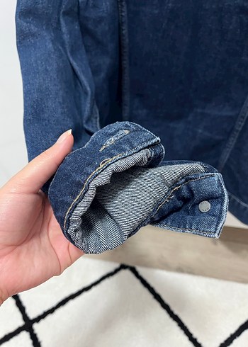 Brandon 90lar Vintage Koyu Mavi Jean Ceket - Görsel 4