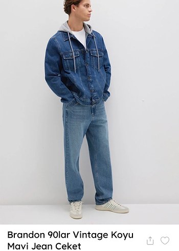 Brandon 90lar Vintage Koyu Mavi Jean Ceket