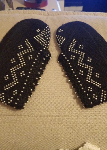 Boncuk İşlemeli kadın Örgü Patik - Görsel 6