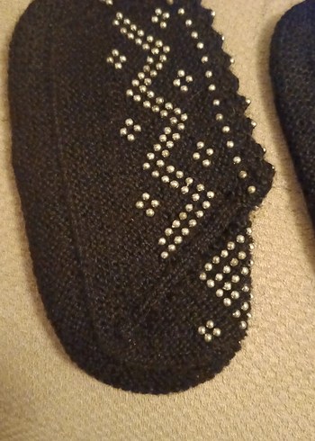 Boncuk İşlemeli kadın Örgü Patik - Görsel 3