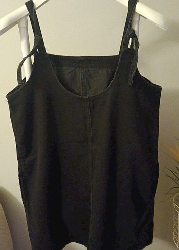 Siyah Kot Kadın Askılı Elbise - Görsel 4