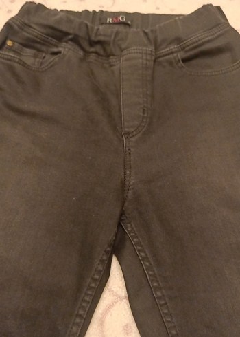 Kadın siyah kapri Boy Denim Pantolon - Görsel 2