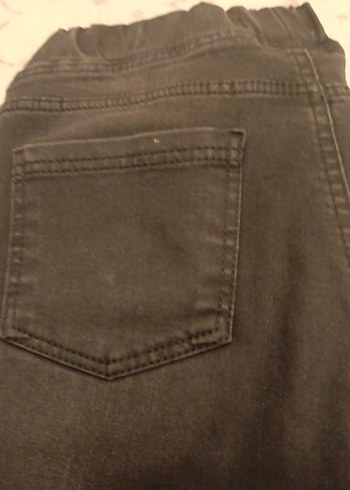 Kadın siyah kapri Boy Denim Pantolon - Görsel 3