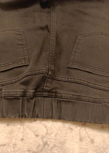 Kadın siyah kapri Boy Denim Pantolon - Görsel 5