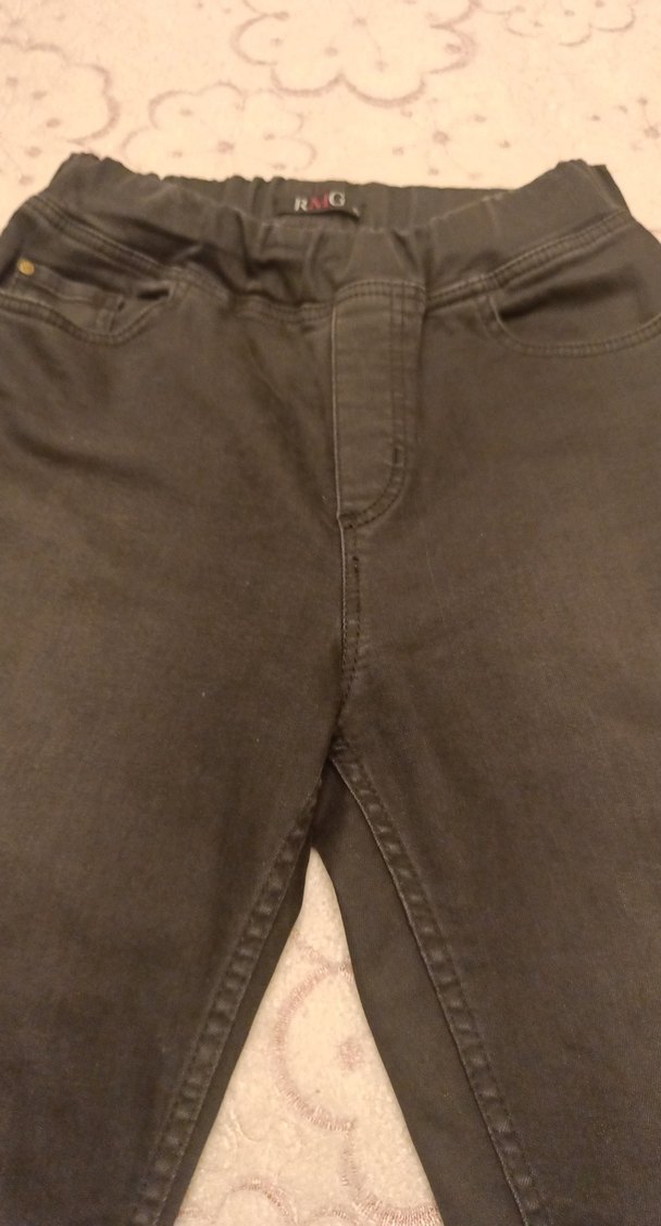 Kadın siyah kapri Boy Denim Pantolon - Görsel 2