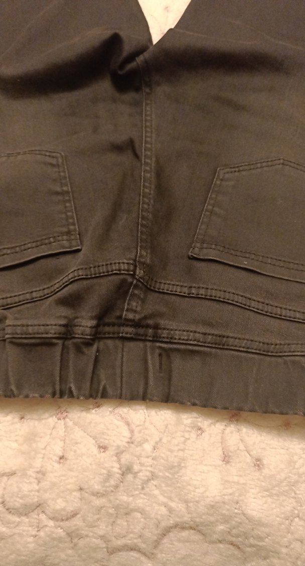 Kadın siyah kapri Boy Denim Pantolon - Görsel 5