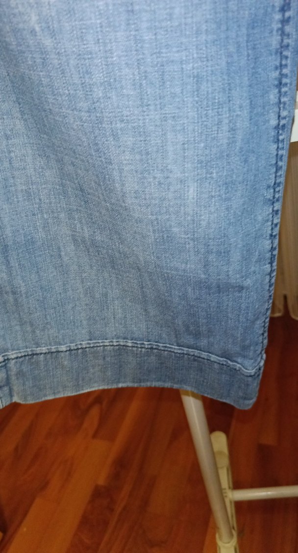 Mavi  Bol Kesim kapri Kot Pantolon - Görsel 4