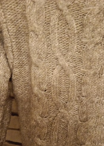 Bohem Tarzı Kadın Kahverengi Örgü Kazak - Görsel 3