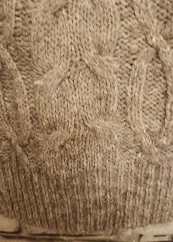 Bohem Tarzı Kadın Kahverengi Örgü Kazak - Görsel 8