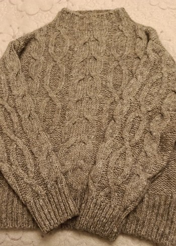 Bohem Tarzı Kadın Kahverengi Örgü Kazak - Görsel 9