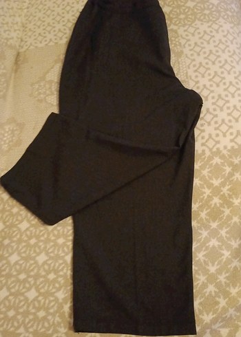 Gri Kemerli Midi Kadın Kumaş Pantolon - Görsel 5