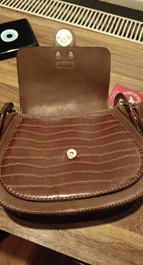 Kahverengi Deri Kadın Çanta - Klasik ve Bohem - Görsel 4