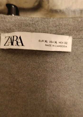 Gri V Yaka Kadın yün triko Kazak - Görsel 4