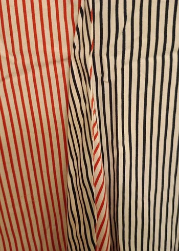 Çizgili, Düğmeli, V Yaka Kadın Bluz - Görsel 4