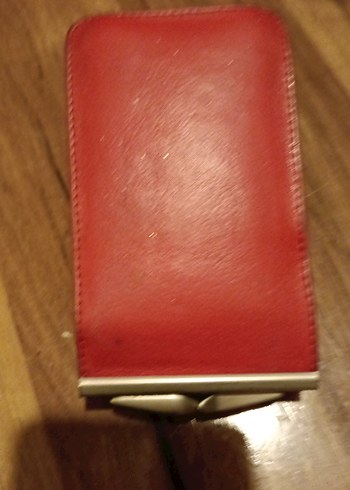 Kırmızı Deri Kadın sigaralık ve çakmak Cüzdanı - Görsel 6